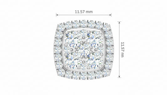 Square Diamond Illusion Stud Earrings