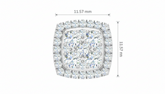 Square Diamond Illusion Stud Earrings