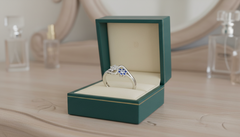 Twin Floral Cluster Silver Ring