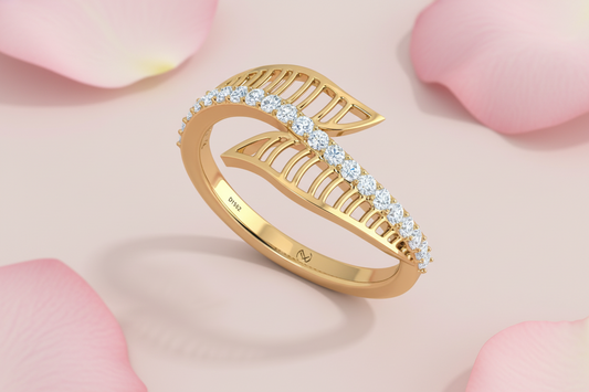 Leaf Wrap Lab Diamond Ring Band