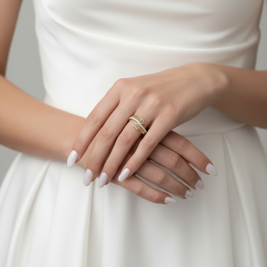 Leaf Wrap Lab Diamond Ring Band