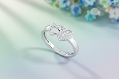 Intertwined Hearts Silver Ring