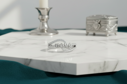 Twisted Leafy Silver Ring