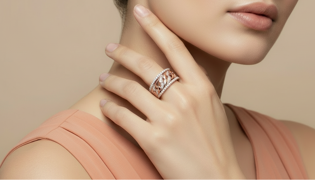 Glimmering Vine Diamond Ring