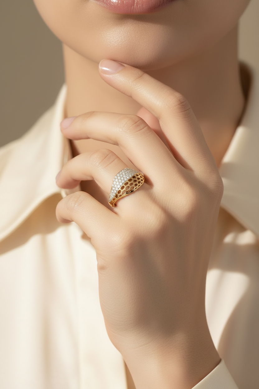 Celestial Weave Lab Diamond Ring