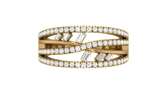 Intertwining Sculptural And Round and Baguette