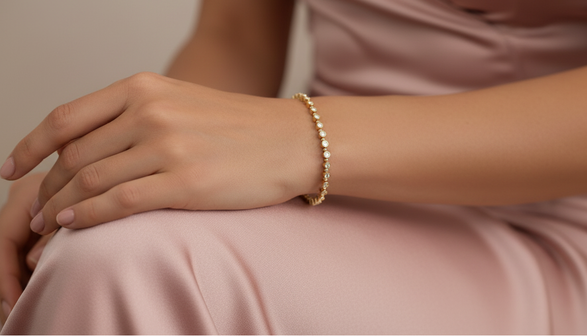 Floating Diamond Bezel Bangle