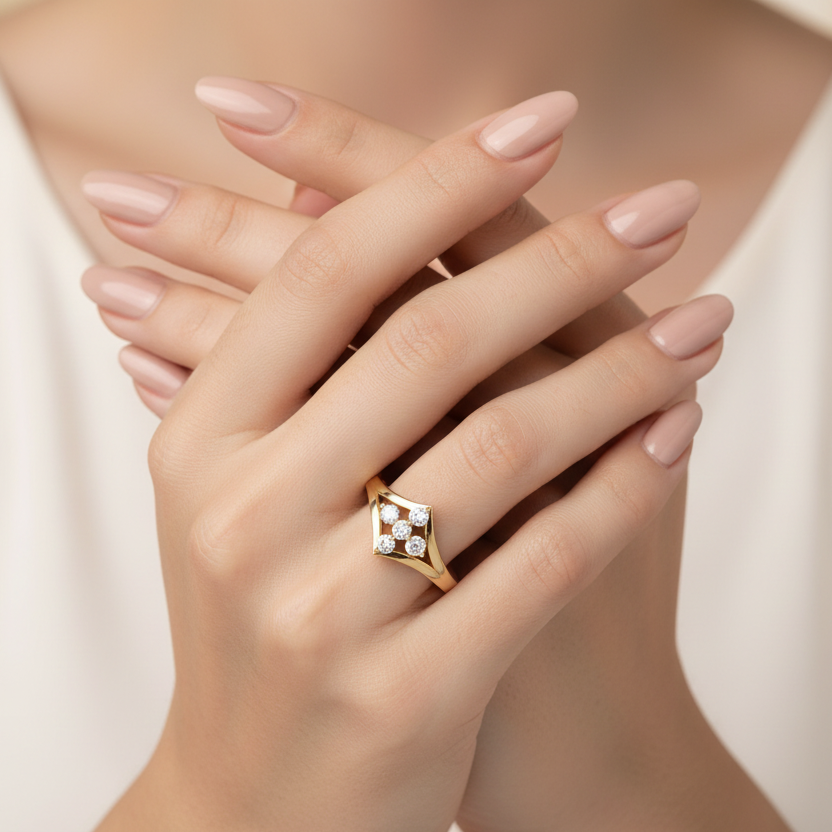 Delicate Star-Set Diamond