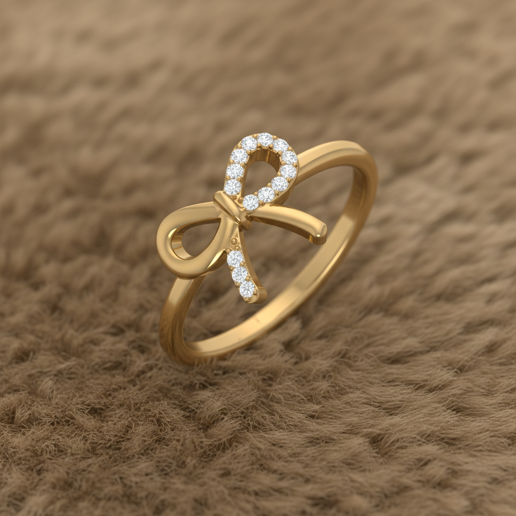 Ribbon Bow Diamond Ring