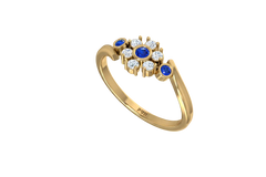Sapphire Bezel-Accented Floral Cluster