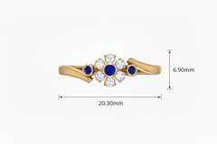 Sapphire Bezel-Accented Floral Cluster
