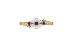 Sapphire Bezel-Accented Floral Cluster