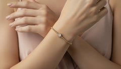 Bujukan Style Beaded Flexi Bangle with Diamond