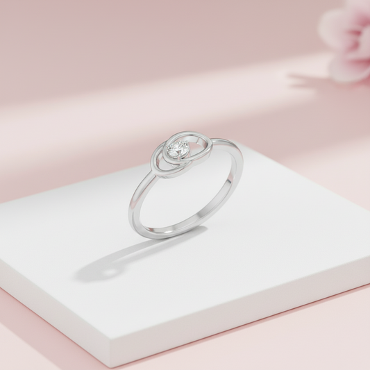 Intertwined Oval Silver Ring