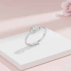 Intertwined Oval Silver Ring