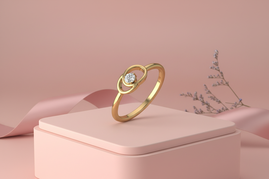 Intertwined Oval Diamond Ring