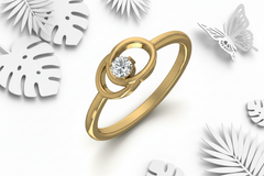Intertwined Oval Gold & Lab Diamond Ring