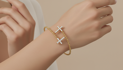 Diamond Cross Cuff Bangle