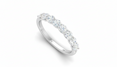 Seven-Stone U-Prong Gold Diamond Half Eternity Band Ring