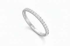 1.50 Gram Approx Gold and Round Diamond Half Eternity Band Ring