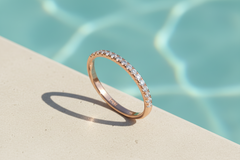 1.50 Gram Approx Gold and Round Diamond Half Eternity Band Ring