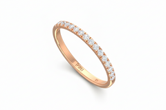 1.50 Gram Approx Gold and Round Diamond Half Eternity Band Ring