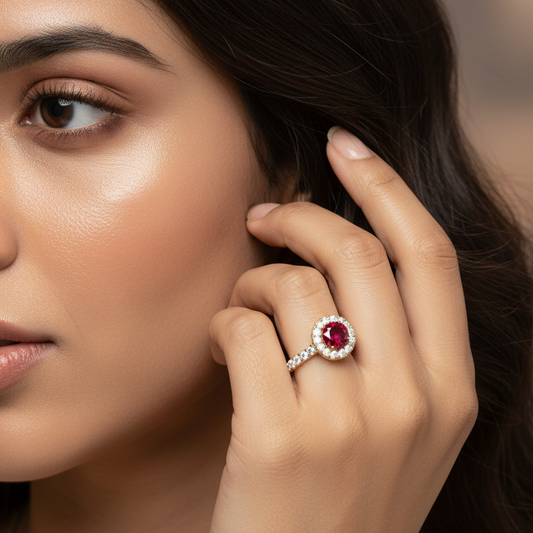 Ruby With Diamonds Appox One CTTW