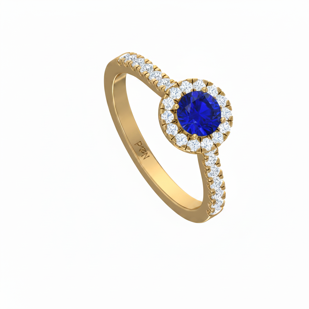 Sapphire With Diamonds Appox One CTTW