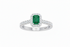 Emerald Cut Emerald With Diamonds