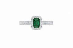 Emerald Cut Emerald With Diamonds