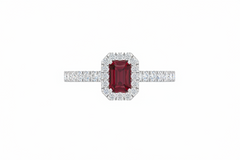 Emerald Cut Ruby With Diamonds
