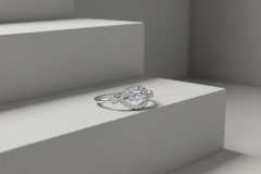 Marquise Cluster Silver Ring