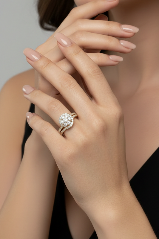 Dual-Row Floral Cluster Halo