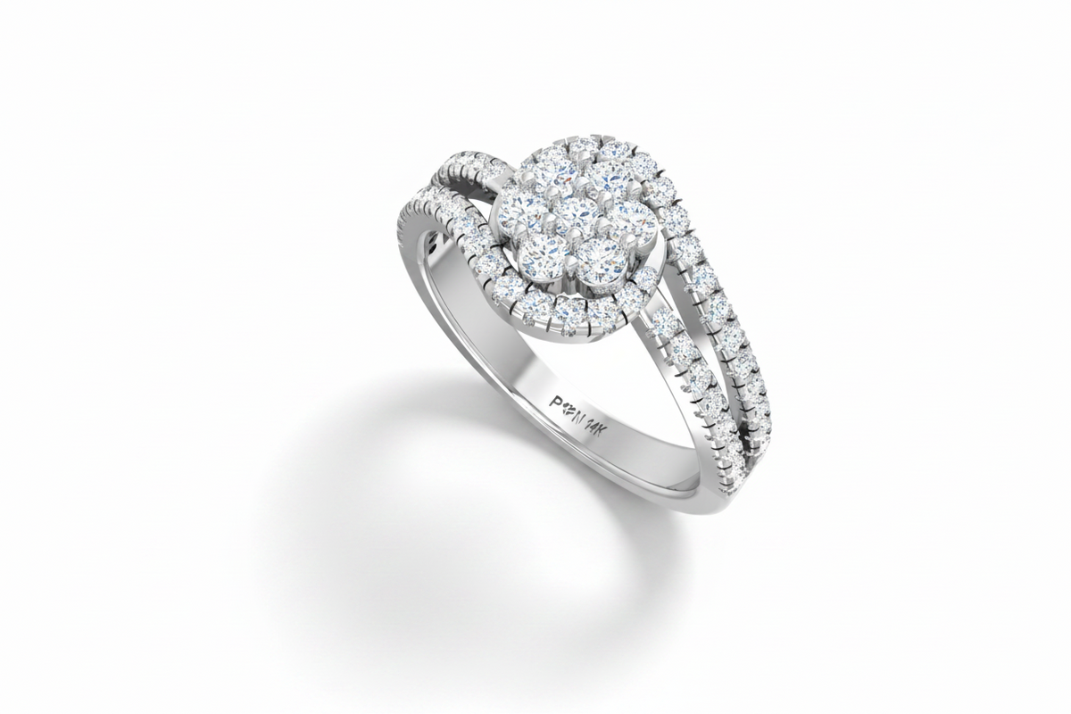 Dual-Row Floral Cluster Halo