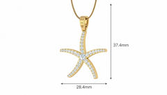 Dainty Starfish Pendant With Diamond and Gold