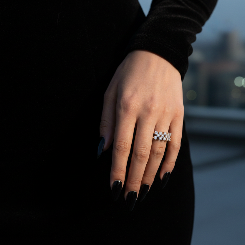 The Brilliant Floral Spray Lab Diamond Band Ring