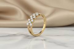 The Brilliant Floral Spray Lab Diamond Band Ring