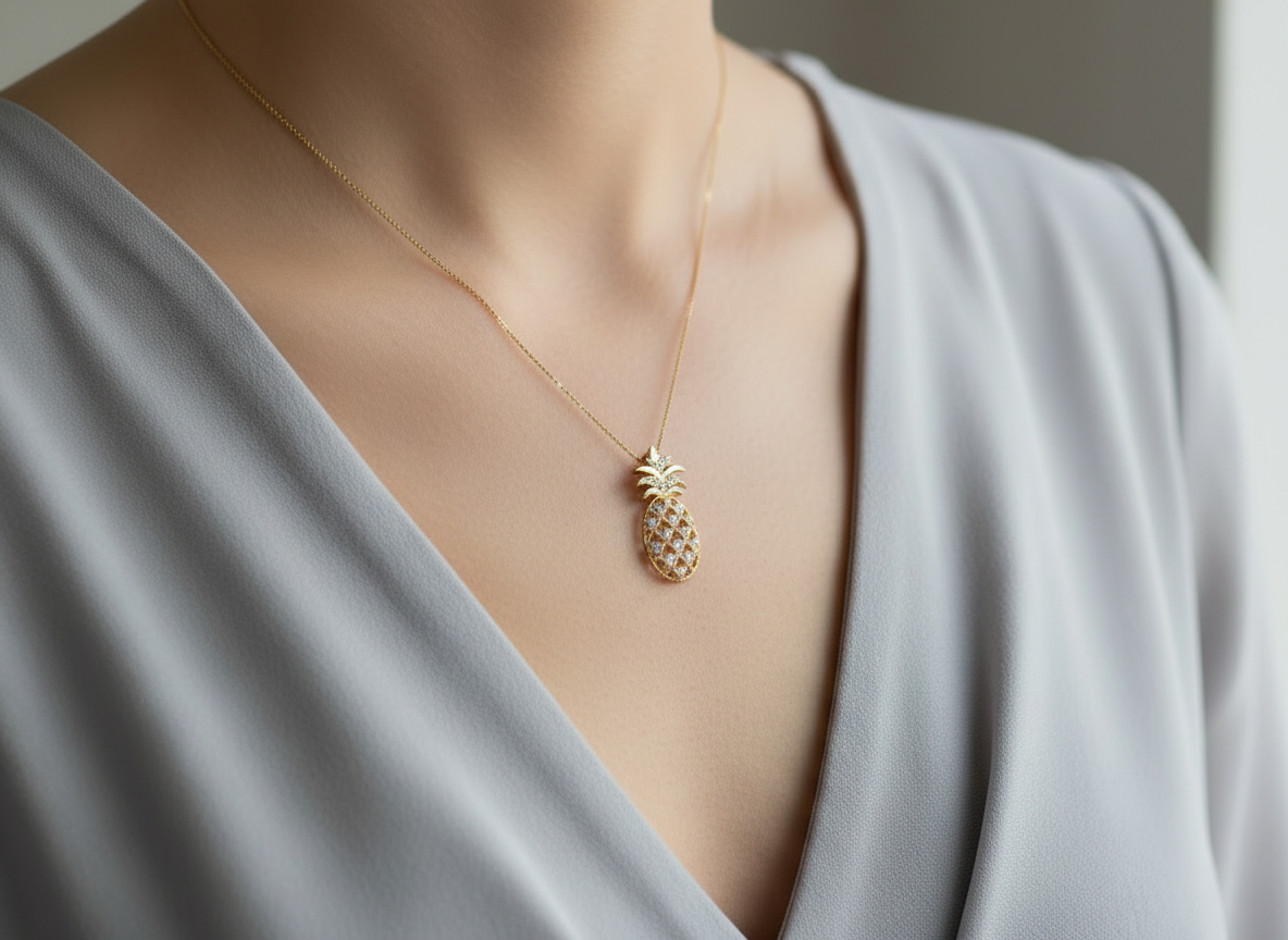 Tropical Fruit Diamond-Cut Pendant