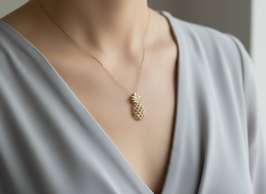 Tropical Fruit Diamond-Cut Pendant