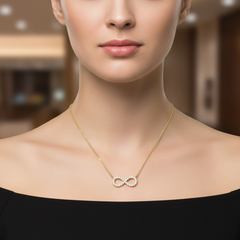 Infinity Diamond Love Necklace With Chain