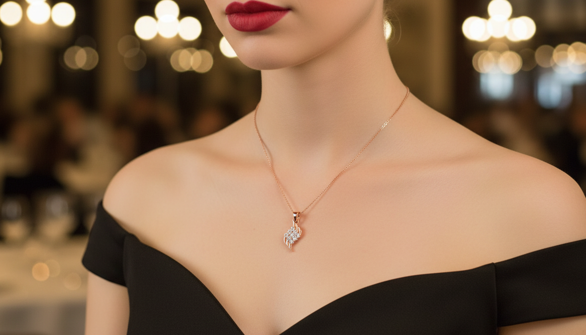 Whimsical Nature-Inspired Diamond Cluster Pendant