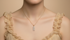 Ethical Round Diamond Vertical Cluster Pendant