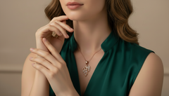 Diamond Abstract Leaf Pendant for Women