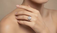 The Brilliant Asymmetrical Flower Diamond Ring