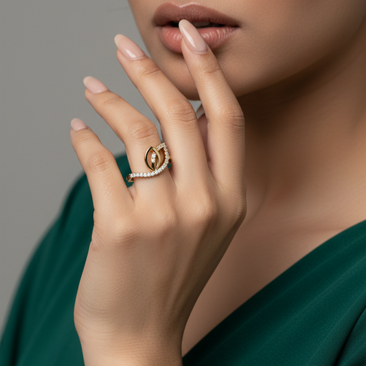 Artisan Leaf-Motif Infinity Wrap