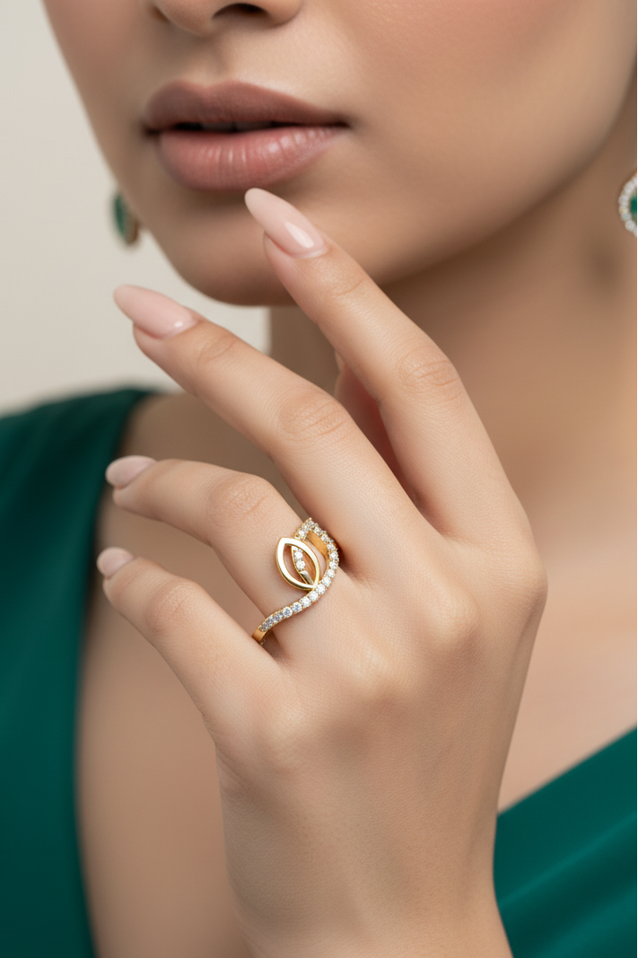 Artisan Leaf-Motif Infinity Wrap