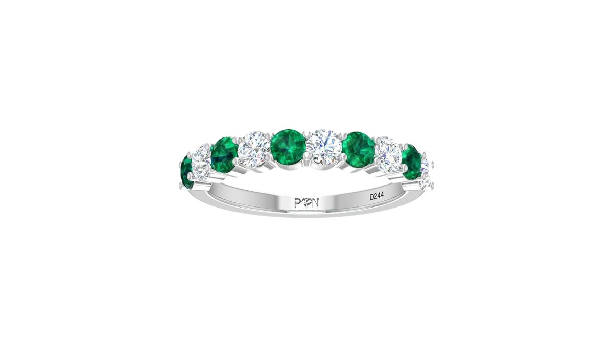 Emerald With Diamond Ten Stone