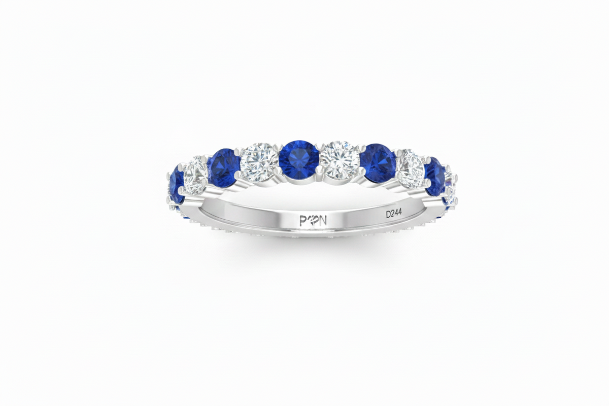 Sapphire With Diamond Ten Stone