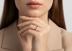 Ruby With Diamond Ten Stone
