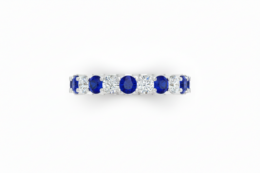 Sapphire With Diamond Ten Stone